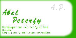 abel peterfy business card